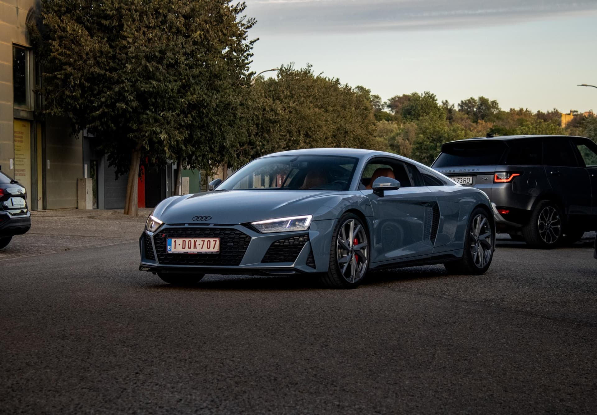 Audi R8 front view - luxury car rental Algarve Lisbon Portugal