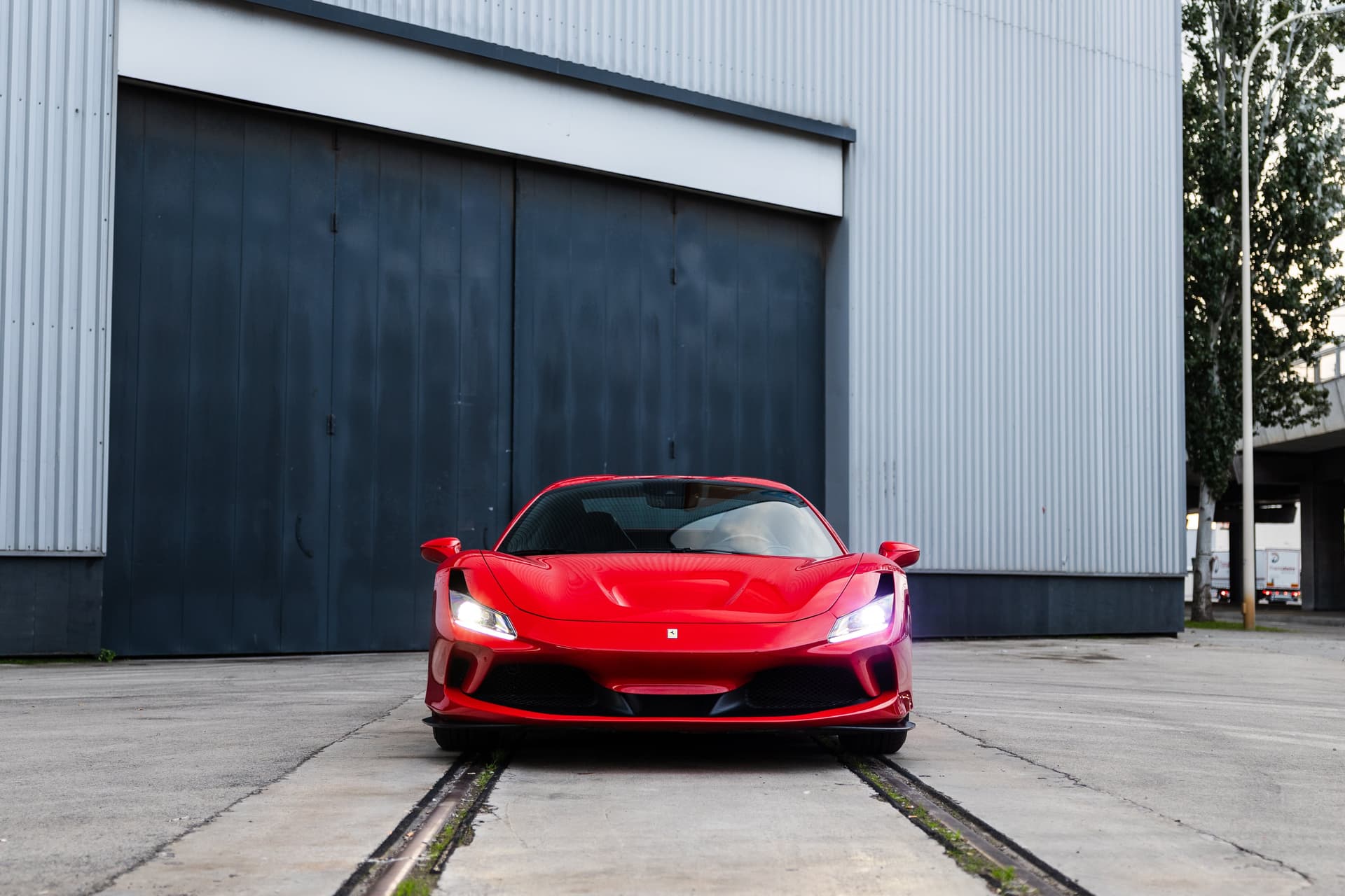 Ferrari F8 Spider front view - luxury car rental Algarve Lisbon Portugal