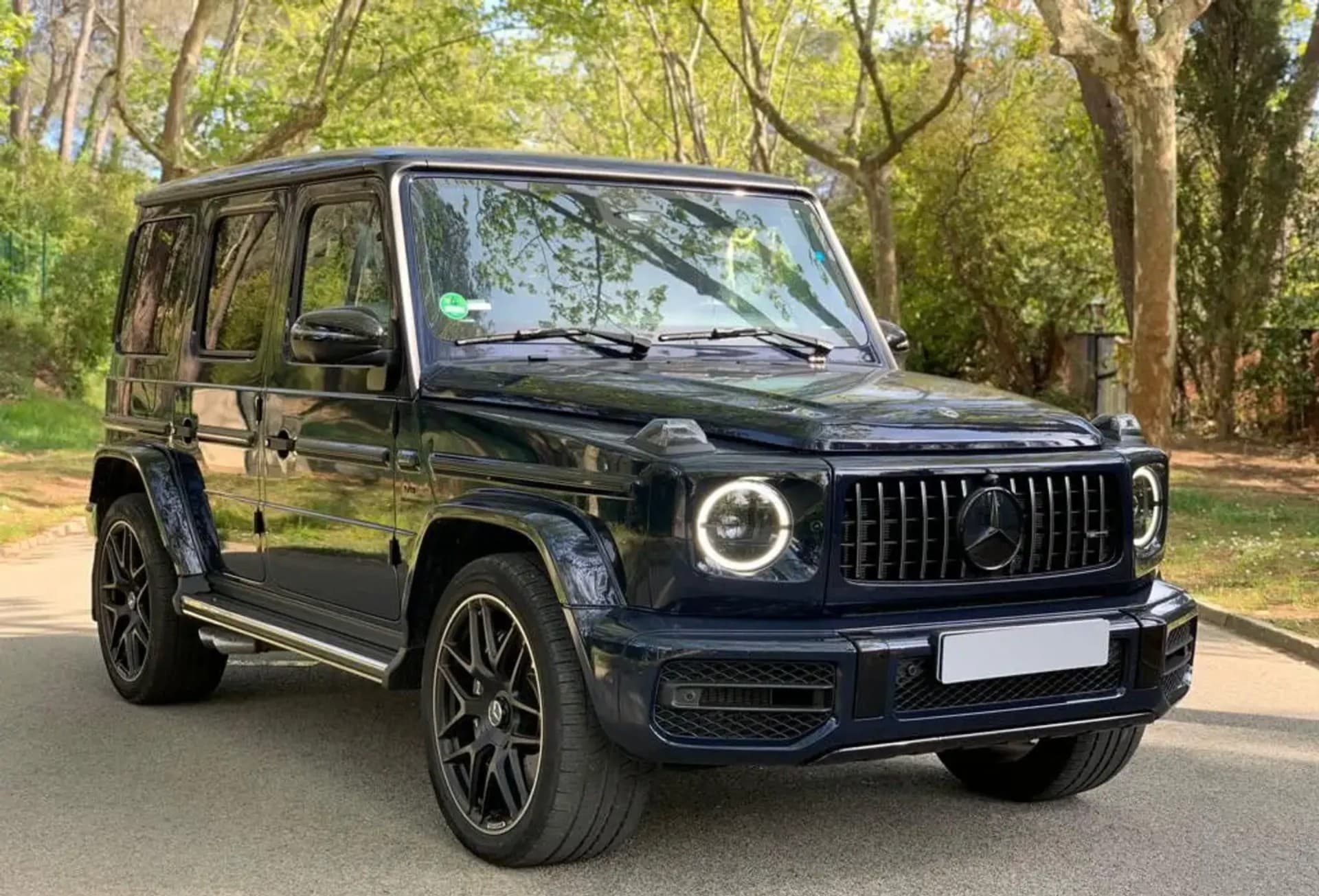 Mercedes G63 front view - luxury car rental Algarve Lisbon Portugal